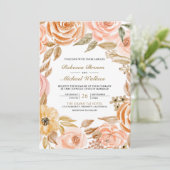 Invitation Code QR de mariage Floral Terroir Automne (Debout devant)