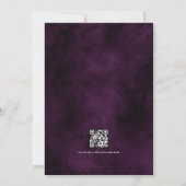Invitation Code QR de mariage gothique aux hiboux violets Gla (Dos)