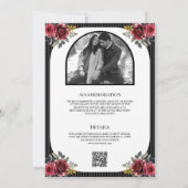 Invitation Code QR de mariage gothique couple squelette Roses (Dos)