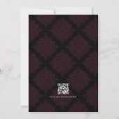 Invitation Code QR de mariage gothique de chouettes Glam vint (Dos)