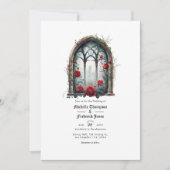 Invitation Code QR de mariage gothique de fenêtre de château  (Devant)