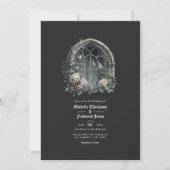 Invitation Code QR de mariage gothique de fenêtre de château  (Devant)