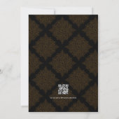 Invitation Code QR de mariage gothique de hiboux ambre Glam V (Dos)