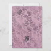 Invitation Code QR de mariage gothique des hiboux de mauve de (Dos)