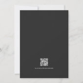 Invitation Code QR de mariage gothique floral noir violet or (Dos)