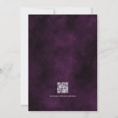 Invitation Code QR de mariage gothique floral pourpre (Dos)