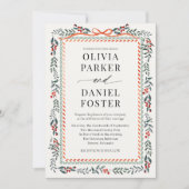 Invitation Code QR de mariage hivernal à l'aquarelle avec hou (Devant)