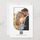 Invitation Code QR de mariage intemporel noir et blanc minima (Dos)