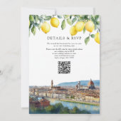 Invitation Code QR de mariage italien Florence Lemons (Dos)