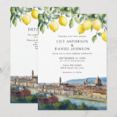 Invitation Code QR de mariage italien Florence Lemons (Devant / Derrière)