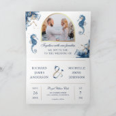 Invitation Code QR de mariage Licorne Aquarelle Bleue Nautiqu (Intérieur)