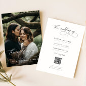 Invitation Code QR de mariage minimaliste boho avec écriture