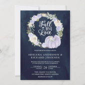 Invitation Code QR de mariage Navy Roses de Lavande Citrouill (Devant)
