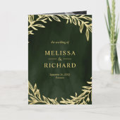 Invitation Code QR de mariage Olive Green Gold Leaf Branch (Devant)