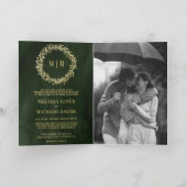 Invitation Code QR de mariage Olive Green Gold Leaf Branch (Intérieur)