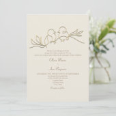 Invitation Code QR de mariage Or Romantique (Debout devant)