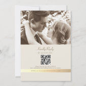 Invitation Code QR de mariage Or Romantique (Dos)