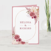 Invitation Code QR de mariage Pampas Floral Rose Grenade (Devant)