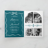 Invitation Code QR de mariage photo avec ruban blanc dessiné  (Intérieur)