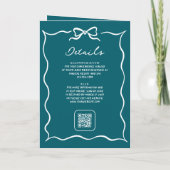 Invitation Code QR de mariage photo avec ruban blanc dessiné  (Dos)