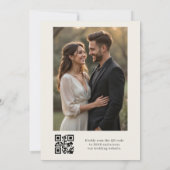 Invitation Code QR de mariage photo Citron (Dos)