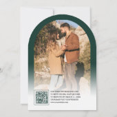 Invitation Code QR de mariage photo d'arche vert émeraude mod (Dos)