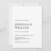 Invitation Code QR de mariage photo d'architecture minimalist (Devant)