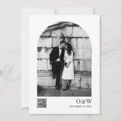 Invitation Code QR de mariage photo d'architecture minimalist (Dos)