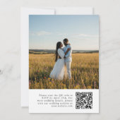 Invitation Code QR de mariage photo de prairie florale de pri (Dos)