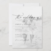 Invitation Code QR de mariage photo écriture Boho (Devant)