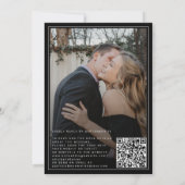 Invitation Code QR de mariage photo élégant classique (Dos)