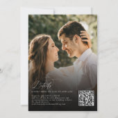 Invitation Code QR de mariage photo élégant vert sauge Rsvp (Dos)