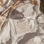 Invitation Code QR de mariage photo marron chocolat argent de