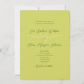 Invitation Code QR de mariage photo vert Citrus (Devant)