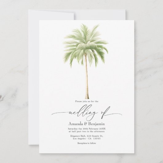 Invitation Code QR de mariage plage Chic Côtiers (Devant)