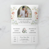 Invitation Code QR de mariage pour photo d'arche de fleurs sa (Intérieur)