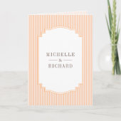 Invitation Code QR de mariage rayé orange classique (Devant)