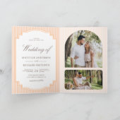 Invitation Code QR de mariage rayé orange classique (Intérieur)
