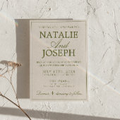 Invitation Code QR de mariage rétro à l'ancienne vert olive é