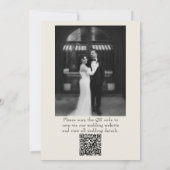 Invitation Code QR de mariage rétro argent de famille élégant (Dos)