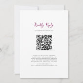 Invitation Code QR de mariage romantique pastel floral tout-e (Dos)