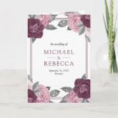 Invitation Code QR de mariage Rose Mauve Violet Rose Pâle Élé (Devant)