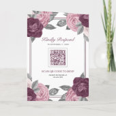 Invitation Code QR de mariage Rose Mauve Violet Rose Pâle Élé (Dos)