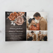 Invitation Code QR de mariage Rose Orange Brûlée Bois Rustiqu (Intérieur)