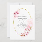 Invitation Code QR de mariage RSVP Cerisier à fleurs rose pri (Devant)