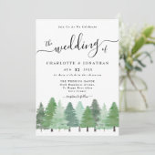 Invitation Code QR de mariage rustique à l'aquarelle en forêt (Debout devant)