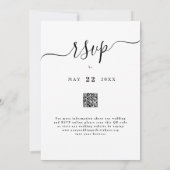 Invitation Code QR de mariage rustique à l'aquarelle en forêt (Dos)