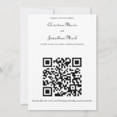 Invitation Code QR de mariage simple fleurs lumineuses printe (Dos)