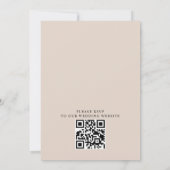 Invitation Code QR de mariage simple superposition photo budg (Dos)