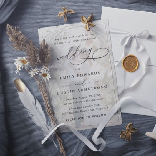 Invitation Code QR de mariage simple superposition photo budg